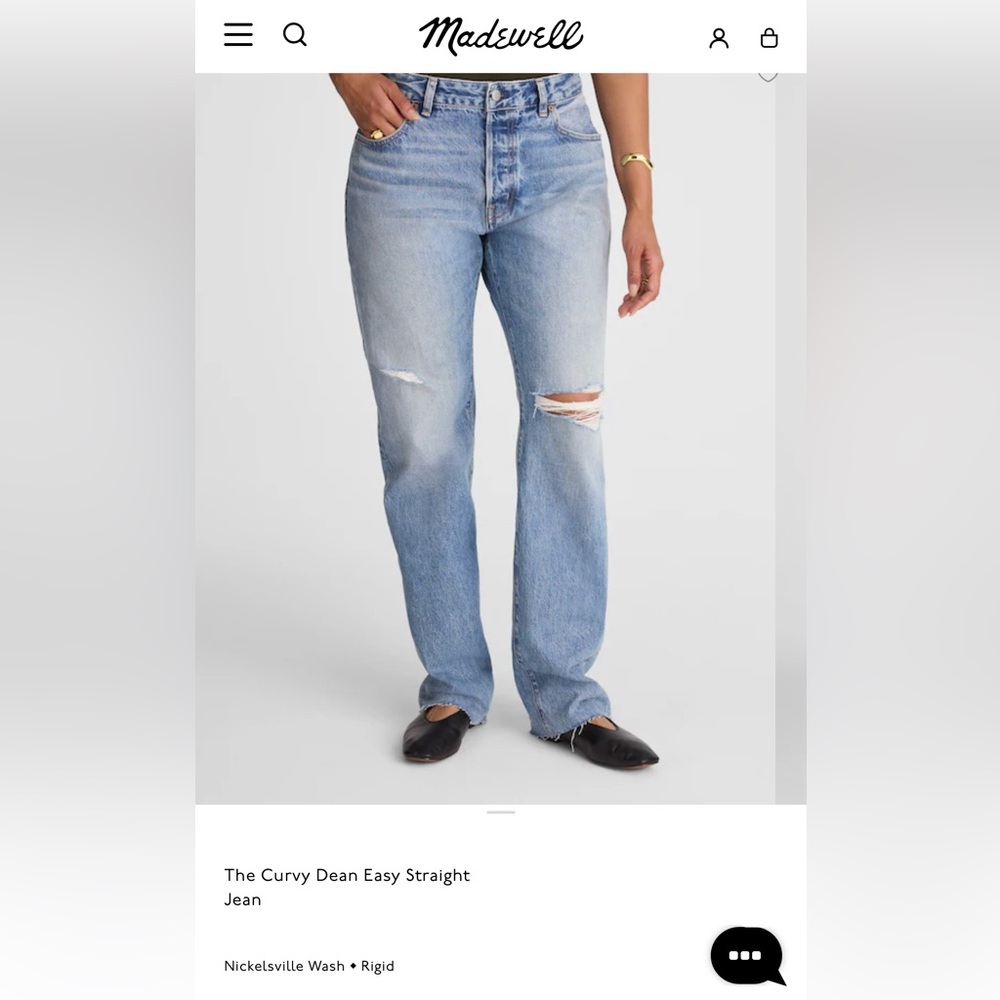 Madewell The Curvy Dean Easy Straight Jean (Nickelsville Wash)